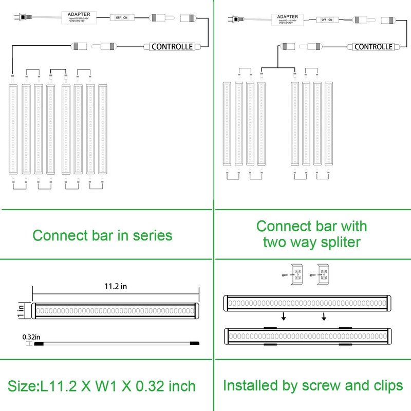 AIBOO LED Under Cabinet Lighting Kit, Plug in Strip Lights