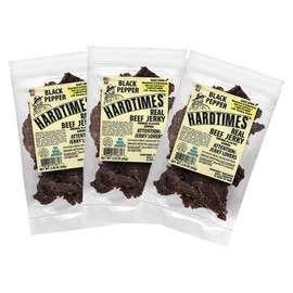 Hardtimes Handcrafted Beef Jerky - Black Pepper Flavor - 3 Pack of 2.25 oz. Bags