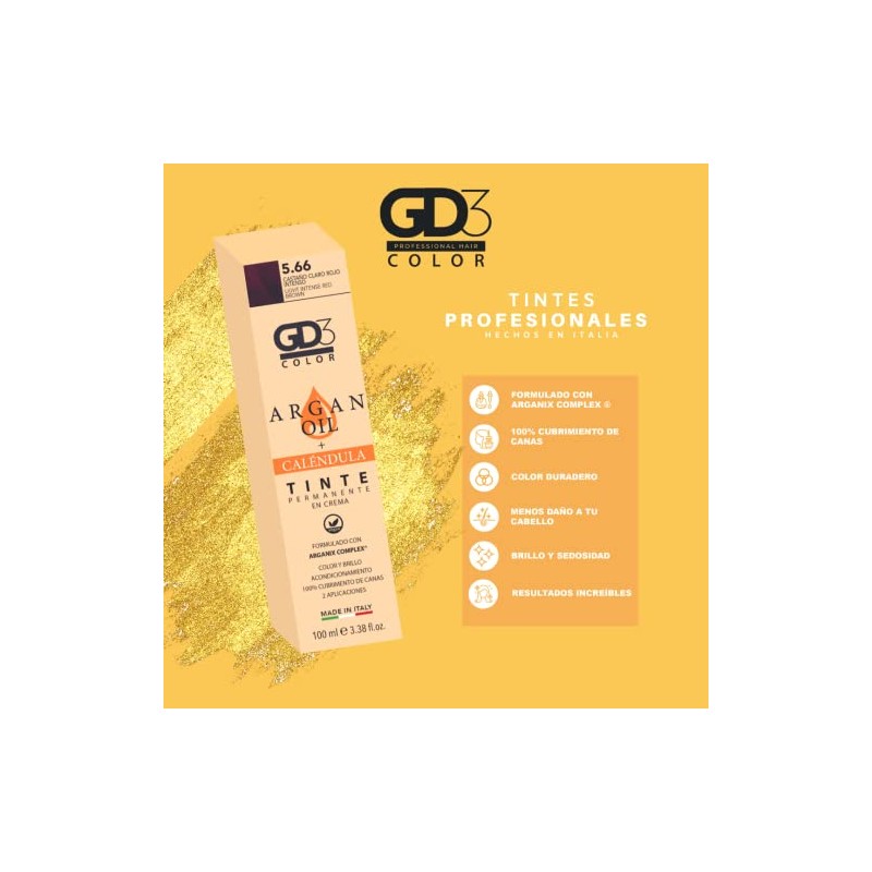 GD3 Tinte en Crema Permanente 7.45 Rubio Medio Cobrizo Caoba