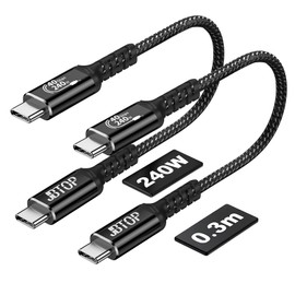 JBTOP USB 80Gbps Data Cable 3.3ft, Bandwidth for 16K/Dual 8K, 240W/5A Fast Charging, Braided USB C Video Cable Compatible Thunderbolt 4/5, SSD, MacBook M4 Pro,Dock,eGPU/USB 4 Monitor