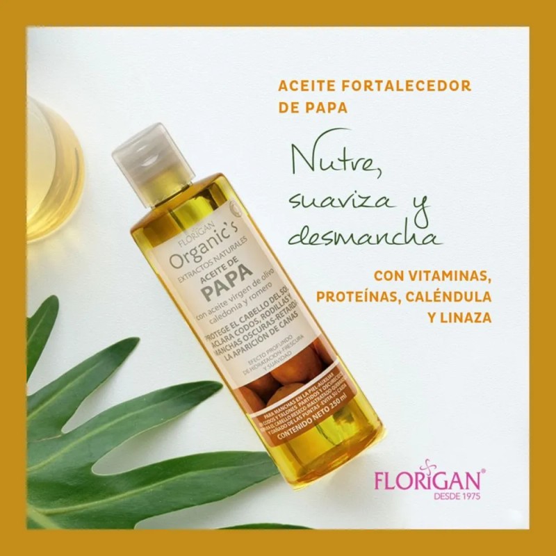 Aceite Fortalecedor De Papa Cabello Y Cuerpo Florigan 3pzas Natural