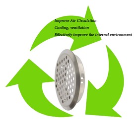 Goodchanceuk 30pcs Stainless Steel Perforated Air Vent Grille for Cabinet Heat Dissipation Round Wardrobe Shoe Cabinet Diameter 65mm Silver