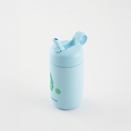 EQUA Children's Drinking Bottle, 400 ml, with Foldable Straw, Stainless Steel Drinking Bottle for Children, BPA-Free & 100% Leak-Proof, Boys & Girls, Lightweight, Durable & Dishwasher Safe (Rabbit)