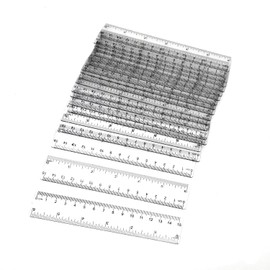JZK 20 x Transparent plastic ruler straight ruler 15cm measuring ruler tool for kids students school and office supplies