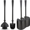 UMIEN Toilet Brush & Plunger Set - 18in Steel, No-Rust,