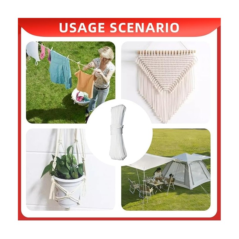 20 Meters Picture Hanging Cord, Heavy Duty Nylon String for