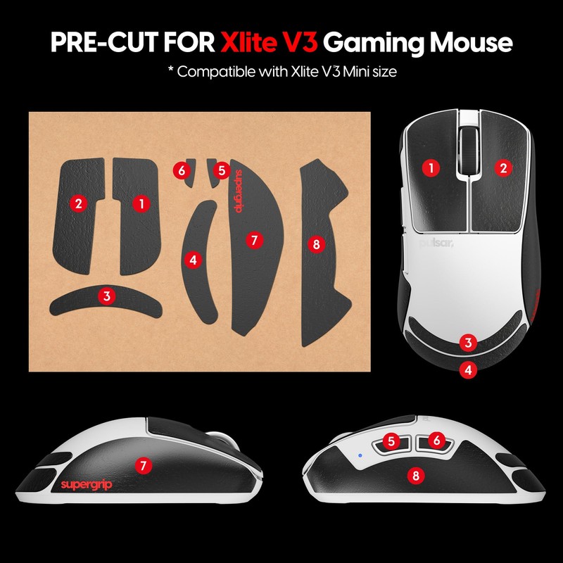 Pulsar Gaming Gears Supergrip Xlite V3 Mini Pre-cut Anti-Slip Gaming