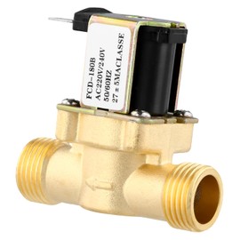 QWORK® G1/2 Inch AC 220 V Brass Solenoid Valve, Normally Closed Electric Solenoid Valve for Water Control