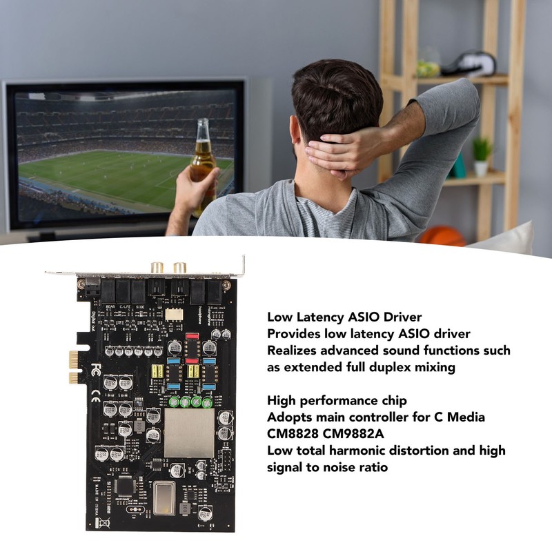 PCIe Sound Card CM8828 7.1CH TCXO PCIe PC Sound Card