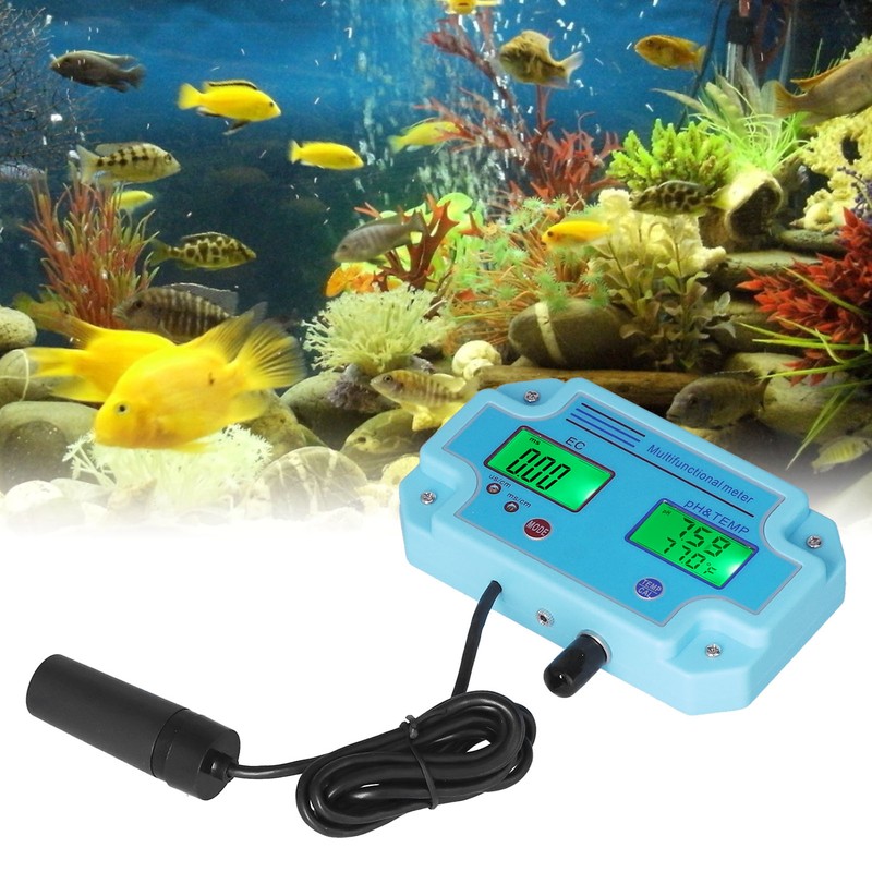 PH EC Temperature Meter DC 6V High Accuracy Portable LCD