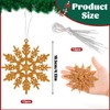 SULOLI 12PCS Glitter Snowflake Hanging Decorations(Copper)
