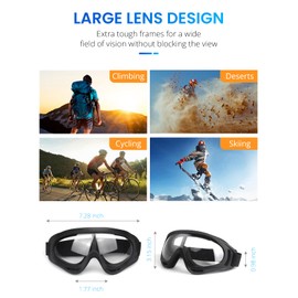 Gizmolet Motorcycle Goggles for ATV Dirt Bike Riding, Anti-Fog, Windproof UV400 Protection, Durable Safety Goggles for Youth Men Women