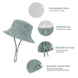 Durio Baby Hats Infant Bucket Sun Hat Summer Beach UPF 50+ Sun Protection Newborn Sun Hats for Baby Boy Girl 2Pack Seaweed Blue/Royal Blue 6-12 Months