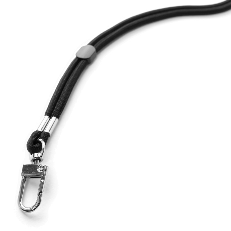 trage.band® Long Adjustable Neck Strap with Carabiner Hook, Black