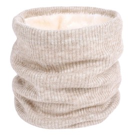I Kua Fly Loop Scarf Women's Men's Thermal Fleece Tube Scarf Winter Neck Warmer Men's Neckerchief Windproof Sports Scarf Neck Warmer for Bicycle Motorcycle Skiing, knit beige