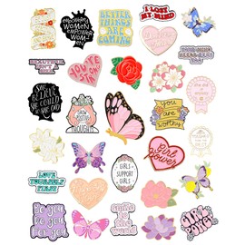 30Pcs Women Girl Enamel Pins for Sambas Brooch Backpack Aesthetic Pins for Women Cute Flower Funny Pink Enamel Pins Bulk Cool Lapel Decorative Pins for Backpacks Hats Bags Decoration