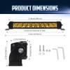 NORTHYUN 12" Yellow Led Light Bar, Spot Flood Combo Beam