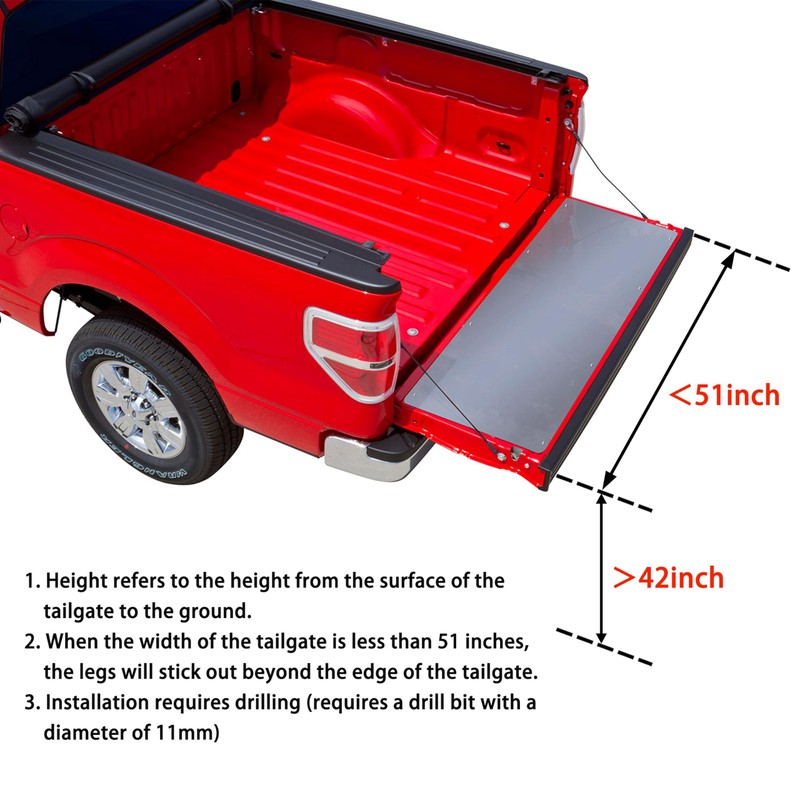 POKIAUTO Universal 42" Foldable Pickup Truck Tailgate Ladder, Heavy Duty