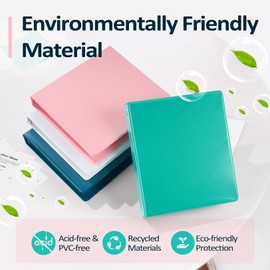 BinderX Extra Durable 1.5 Ring Binder, Round Ring 1.5 Inch Binders, Fits 325 Sheets of 8.5x11 Paper, Customizable View Cover with Inside Pockets, Cute 1.5" Binder, School Supplies for Girls, Green