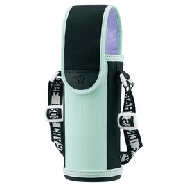 ZOJIRUSHI Stainless Steel Bottle Cover for 480ml Bottles, Shoulder Strap, Machine Washable, Sturdy Bottom for Easy Standing, Pale Mint, MC-BA02-GZ