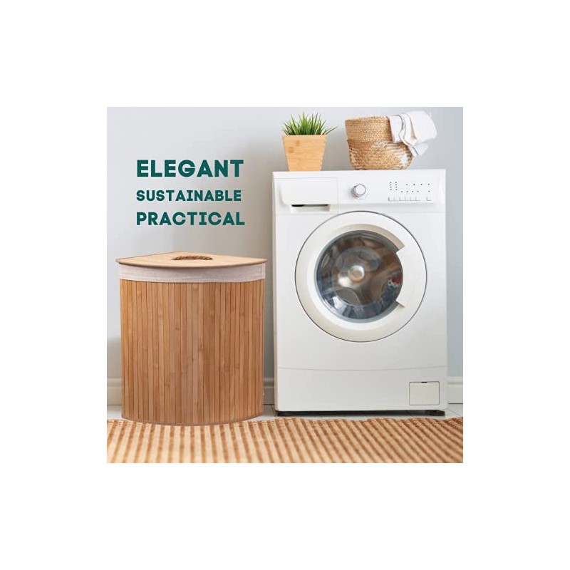 Eco Bath London Bamboo Laundry Basket with Lid - 55
