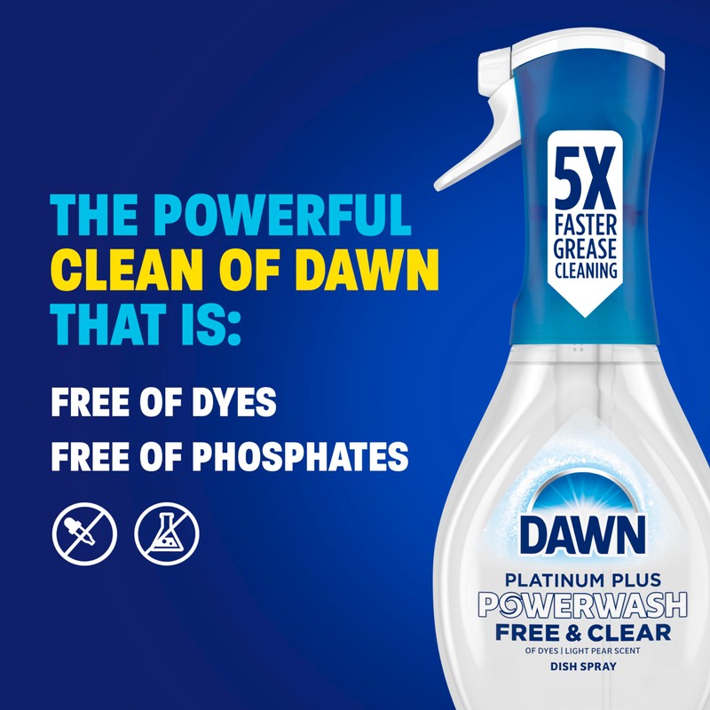 Dawn Free & Clear Powerwash Dish Spray, Dish Soap, Pear