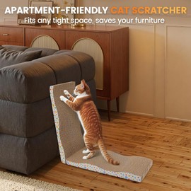 Cat Scratching Board, Large Wide Corrugate Cat Scratcher with Catnip, Premium Scratch, Double-Sided Design, Cat Scratch Pad for Indoor Cats and Kitten,Furniture Protectors from Cat Scratching (2-PACK)