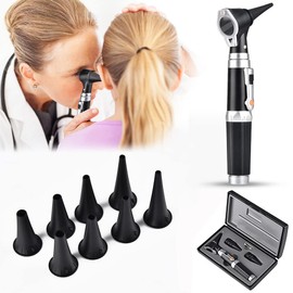 Ninyoon Ninyoon Mini Ear Otoscope Kit - Ear Scope with LED, 3X Magnification, 8 Caps and 1 Storage Case, Diagnostic Ear Care Kit with Hard Plastic Case - Pocket Medical Supplies for Nurses, Kids, Adults, Pets
