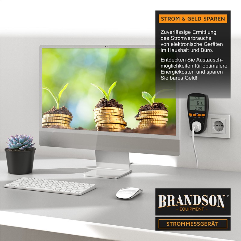 Brandson Power Consumption Meter Socket, Power Meter Socket, Energy Cost