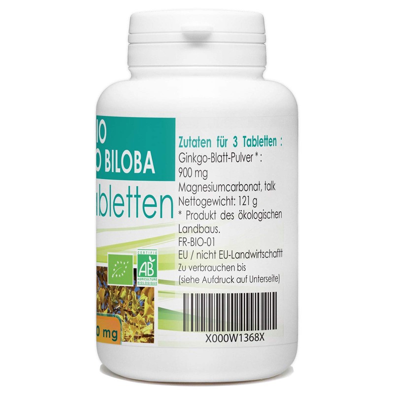 Ginkgo Biloba Organic – 300 mg – 200 Tablets