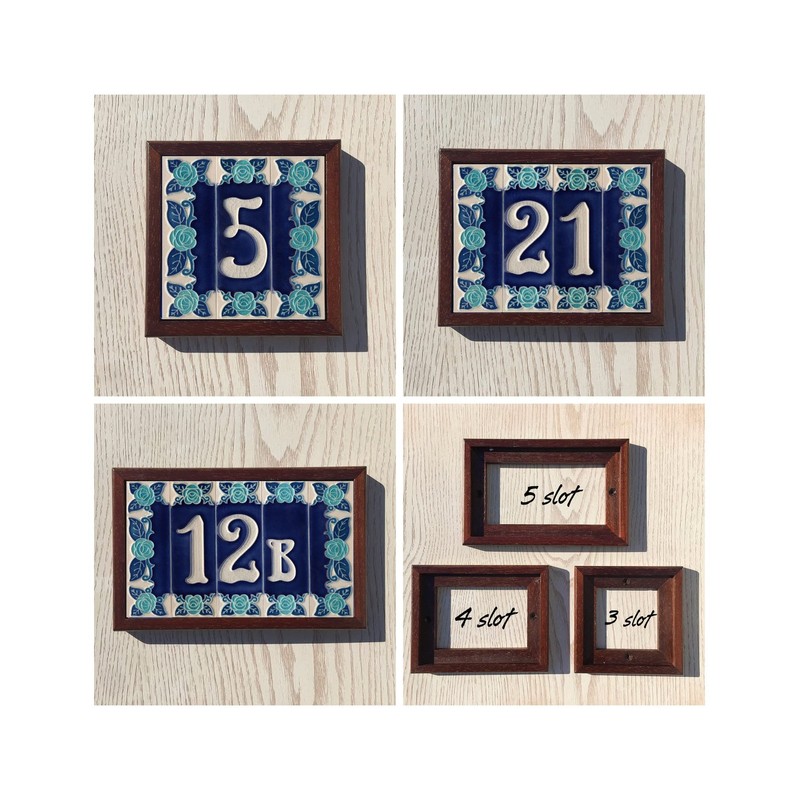 Phosphorescent Hand Painted Italian Ceramic Number & Letter Tiles House