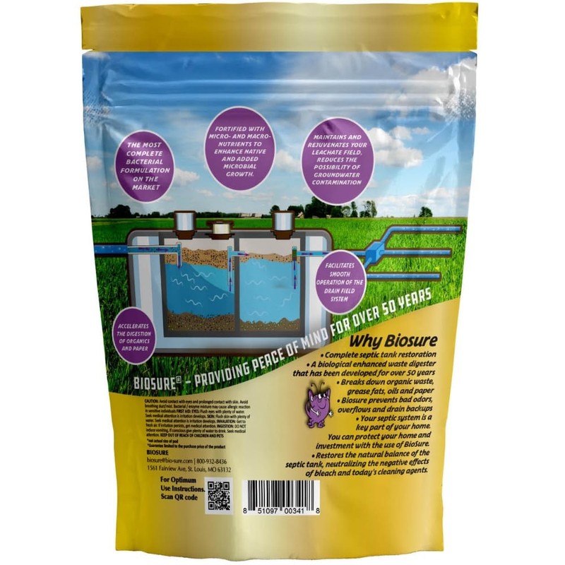 BIOSURE SeptiComplete Premium Powder: 2 lbs of Septic Tank &