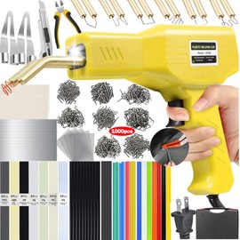 220W Plastic Welder,2 in 1 Plastic Welding Kit 1000PCS Hot Staples Plastic Repair Kit With 100PCS Plastic Welding Rods Car Bumper Repair Kit for Most Plastic Repair