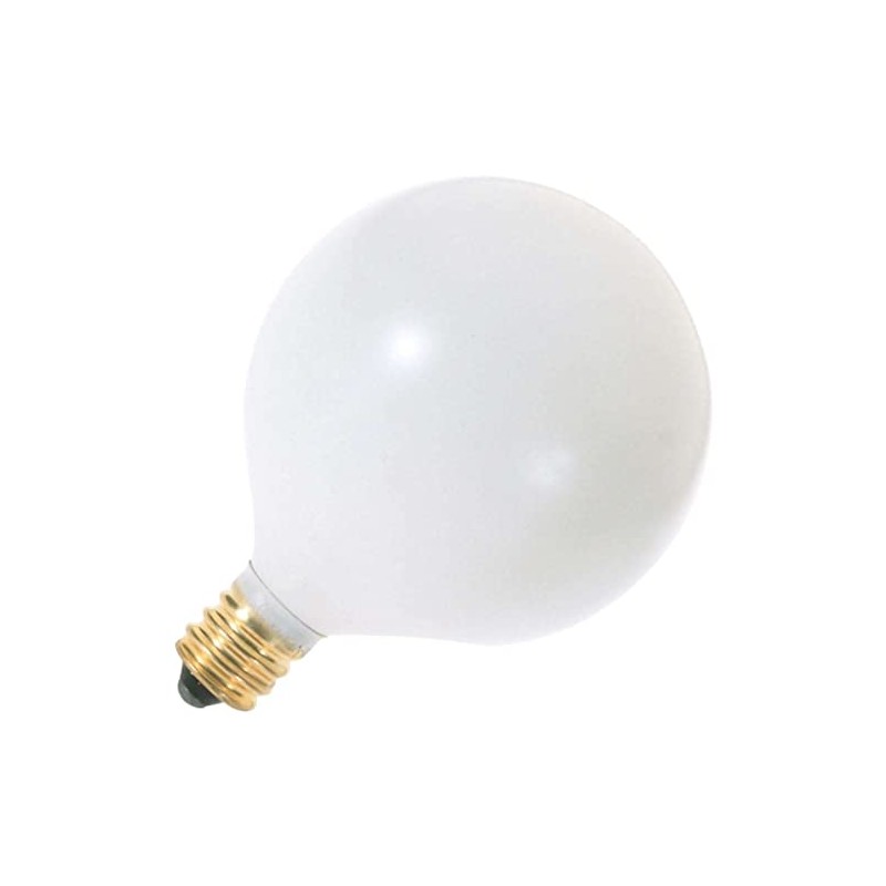 Satco S3824 120V Candelabra Base 15-Watt G16.5 Light Bulb, Satin