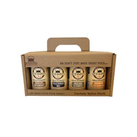 Dutch Oven Variety Spice Gift Pack BBQ Rub 4-Pack - Chuckbox, Belle Fourche, Motherlode, Trail Dust - All-Natural Seasoning Set for Beef, Pork, Chicken & Veggies - Frontier-Inspired BBQ Flavors - 4x5.5oz Tins
