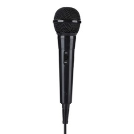 Wired Microphone with Cord, Portable Handheld Moving Coil Dynamic Clear Voice for Karaoke Black Mic Singing Speech Wedding Stage (Black)