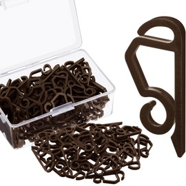 Marsui 120 Pieces Christmas Light Clips Outdoor Gutter Hooks Plastic Seasonal Weatherproof Clips Holiday Fence Hooks for Christmas Roof Tree Outside Hanging String Lights (Coffee)