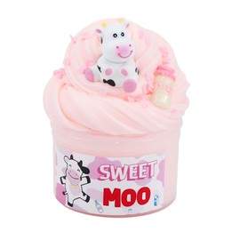 Pink Butter Slime Kit with Cute Cow Toy for Girls Age 6-14, Cotton Slime Supplies for Kids,Fun DIY Craft Gift for Birthday