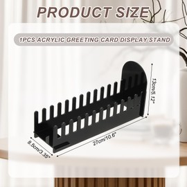 PATIKIL 1Pack 12-Tier Clear Greeting Card Display Stand, Acrylic Sticker Display Stand Portable Postcard Rack Holder Organizer for Envelopes Photo Desk Book Stamp, Black