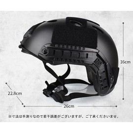 Ansimple Tactical Helmet, Airsoft Helmet, Cosplay Helmet, Survival Game, Equipment, Beginners, Replica, One Size Fits Most, Lightweight, Breathable (Black)