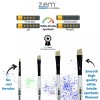 ZEM AS-231 White Bristle Synthetic Angles Brush Set 4 pcs