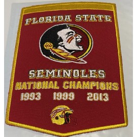 5 X 7 INCH FLORIDA STATE  DYNASTY BANNER IRON ON PATCH