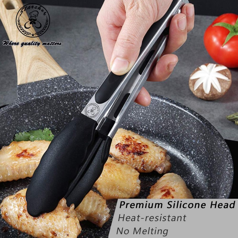 Starchef Kitchen Food Tongs - Utensil for Cooking, Serving, Barbecue,
