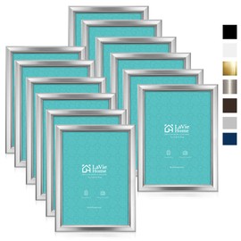 LaVie Home 5x7 Picture Frames (12 Pack, Silver) Simple Designed Photo Frame with High Definition Glass for Wall Mount & Table Top Display, Set of 12 Classic Collection