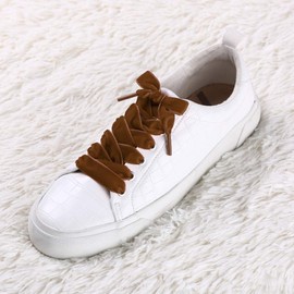 Allegra K Flat Velvet Shoelaces 0.6 Inches Wide Ribbon Shoe Laces Strings for Sneakers Shoes Boots Brown 160cm/63