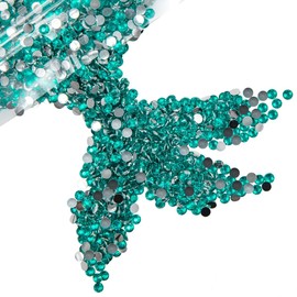 qiipii 5000PCS 4mm Cyan Crystal Resin Rhinestones for Crafting SS16 Flatback Stones Bulk Non-Hotfix Diamonds Crystals Gems Charms for Nails Face Eyes Makeup Tumblers Bottles DIY Crafts Clothes Shoes