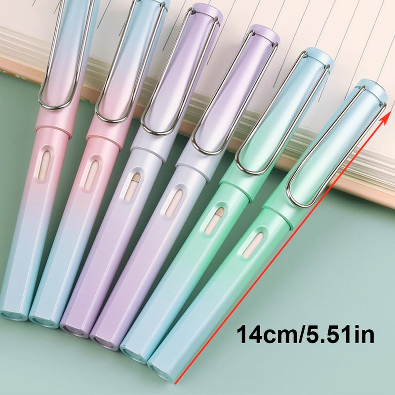 JUHNEED 8 Pcs Eternal Pencils Infinity Pencils with Eraser Gradient