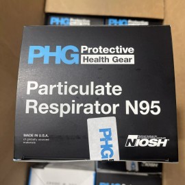PHG Protective Health Gear N95 Mask NIOSH Box Of 50 Model 5160 Made in the USA