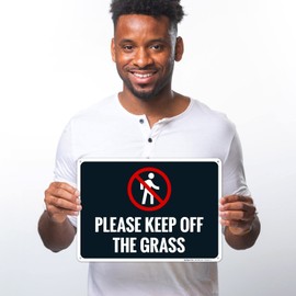 Please Keep Off The Grass Sign, 10x14 Inches, Rust Free .040 Aluminum, Fade Resistant, Made in USA