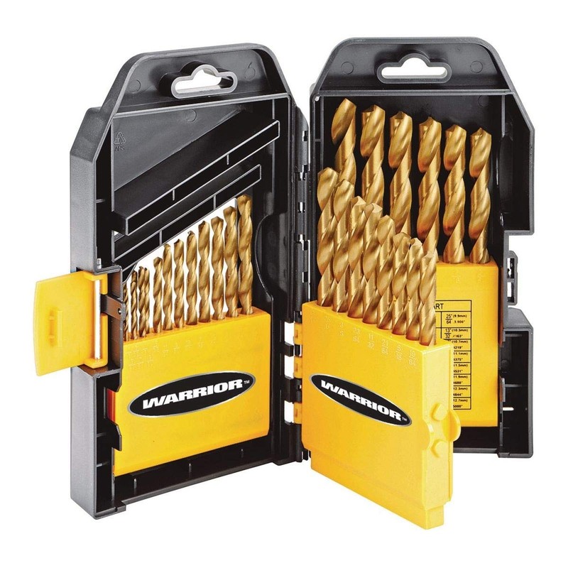 Warrior Titanium Nitride 29pc High Speed Steel Drill Bit Set
